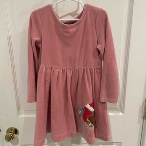 Mini Boden Pink Dress with Bird Embroidery